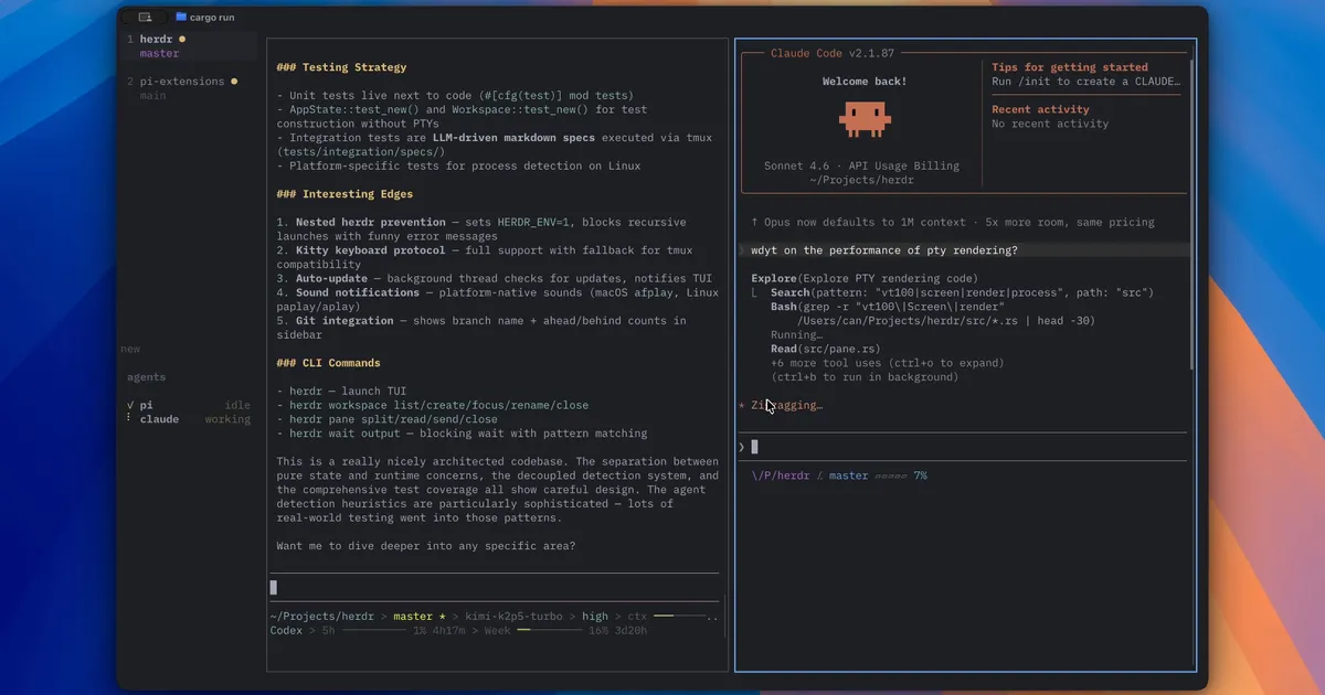 herdr — showcase image